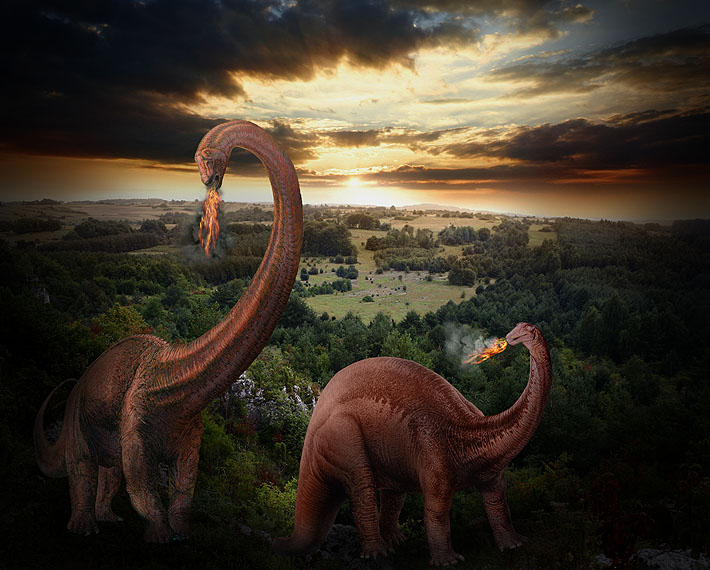 Fire-breathing dinosaurs